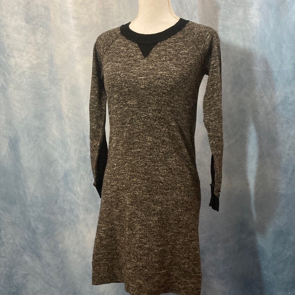 🏵️2for$40🏵️Black & Grey Long Sleeve Knit Sweater Dress Lightweight Acrylic Blend